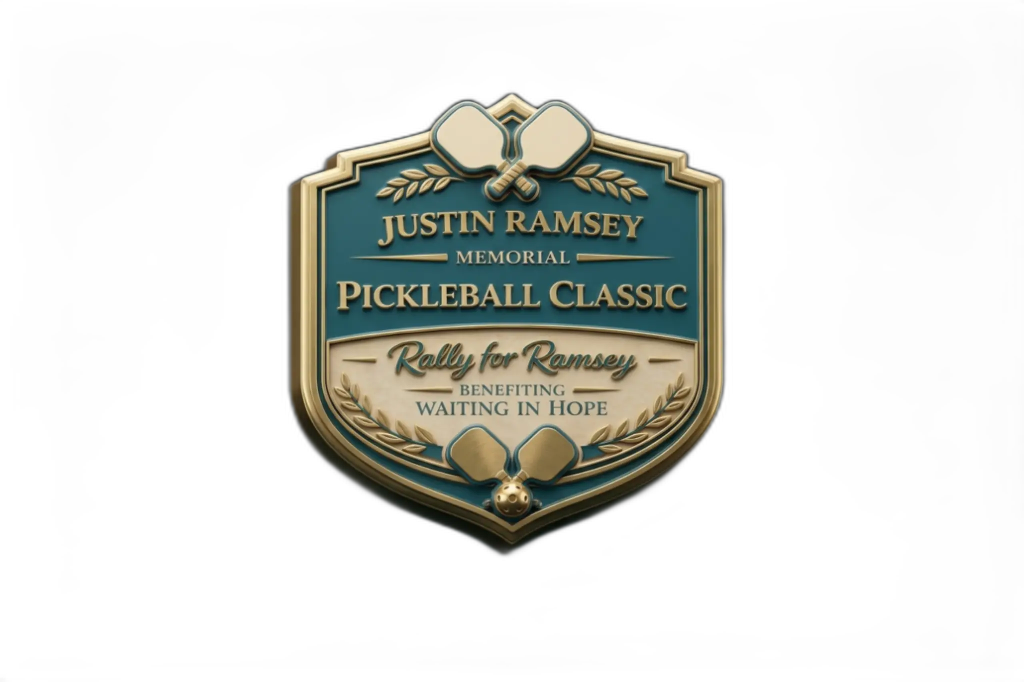 Justin Ramsey Memorial Pickleball Classic crest &mdash; Rally for Ramsey, benefiting Waiting in Hope